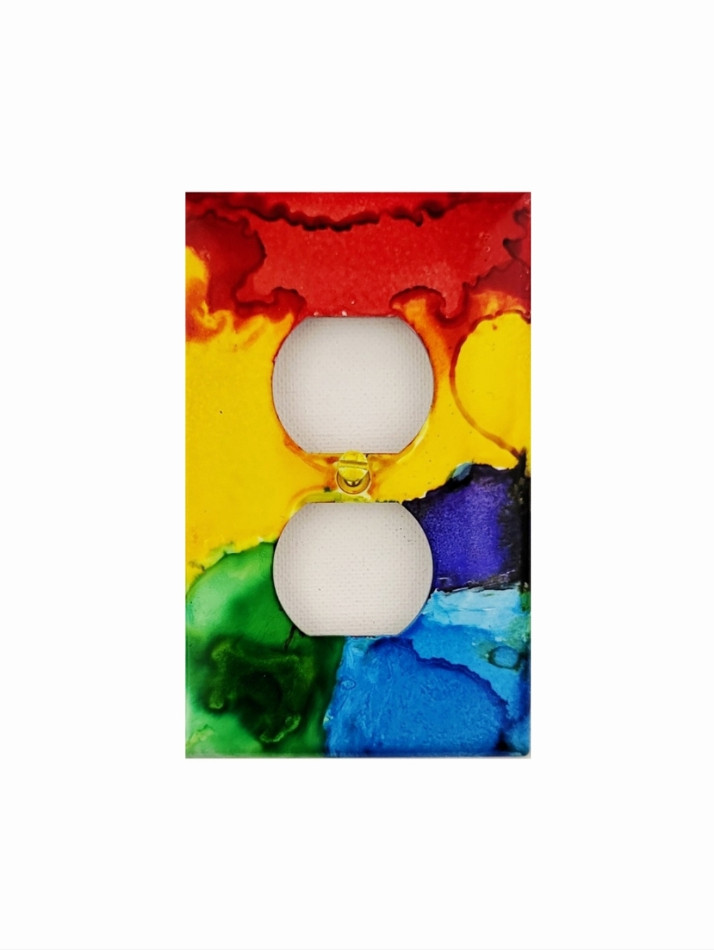 Hand Crafted Abstract Design Duplex Outlet Wall Plate - Picture 2 of 2